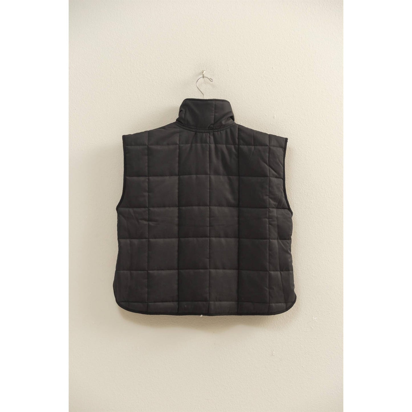 Vest Jacket Quilted Zip-Front