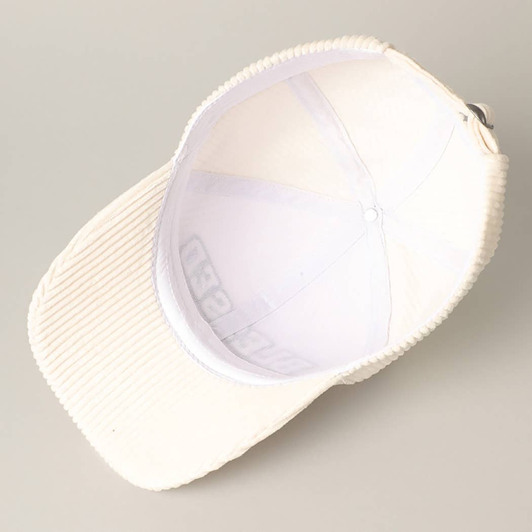 BLESSED 3D Embroidered Corduroy Baseball Cap