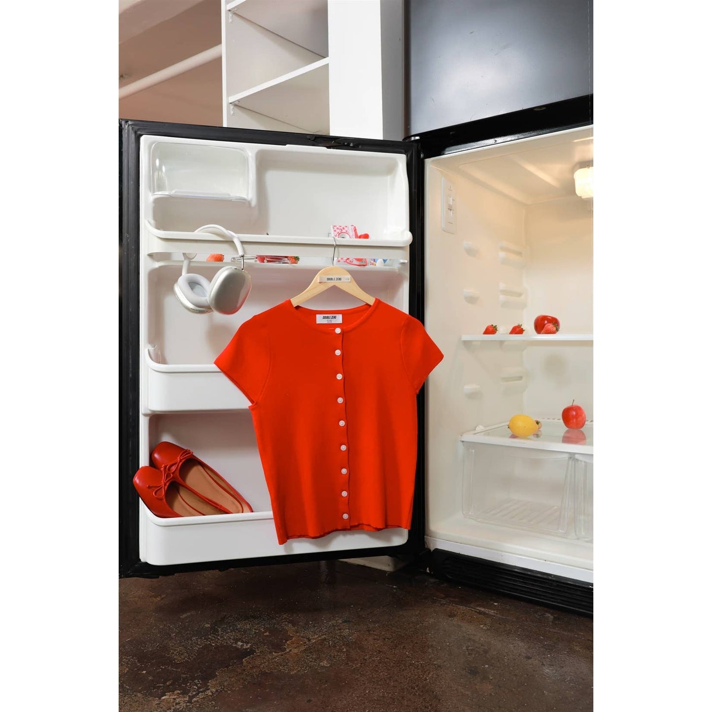 Button Front Short Sleeve Knit Top