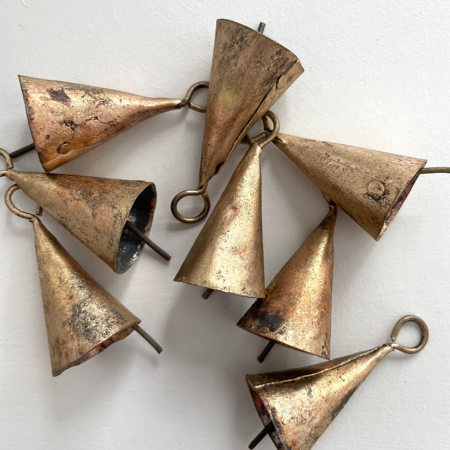 Rustic Cone Shape Brass Finish Bell