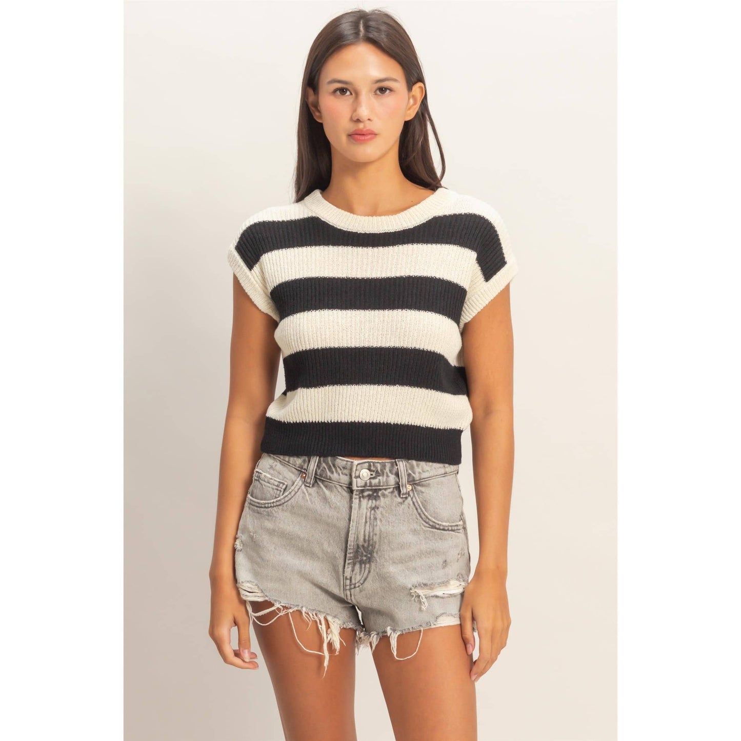 Striped Ribbed Knit Top