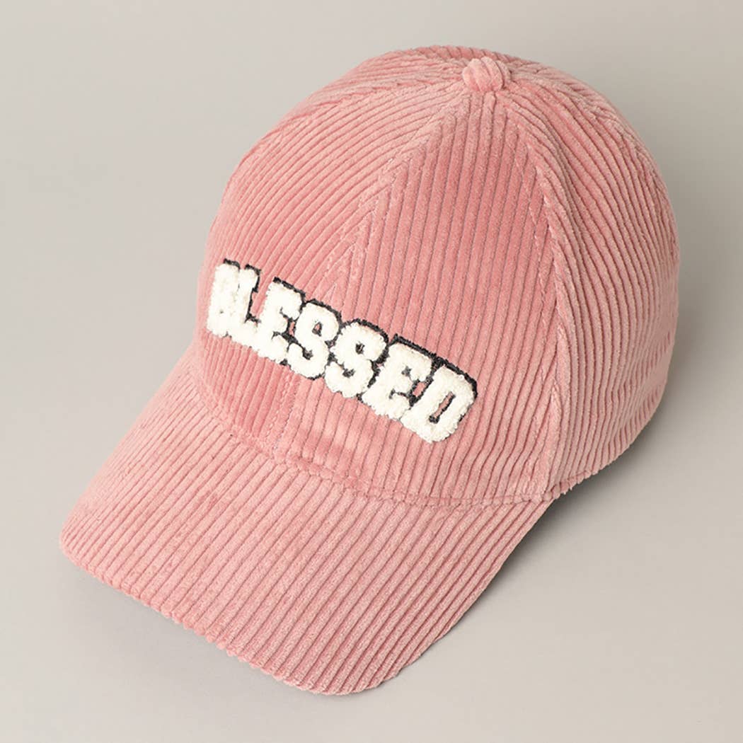 BLESSED 3D Embroidered Corduroy Baseball Cap