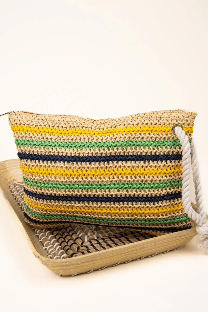 Straw Wristlet Pouch