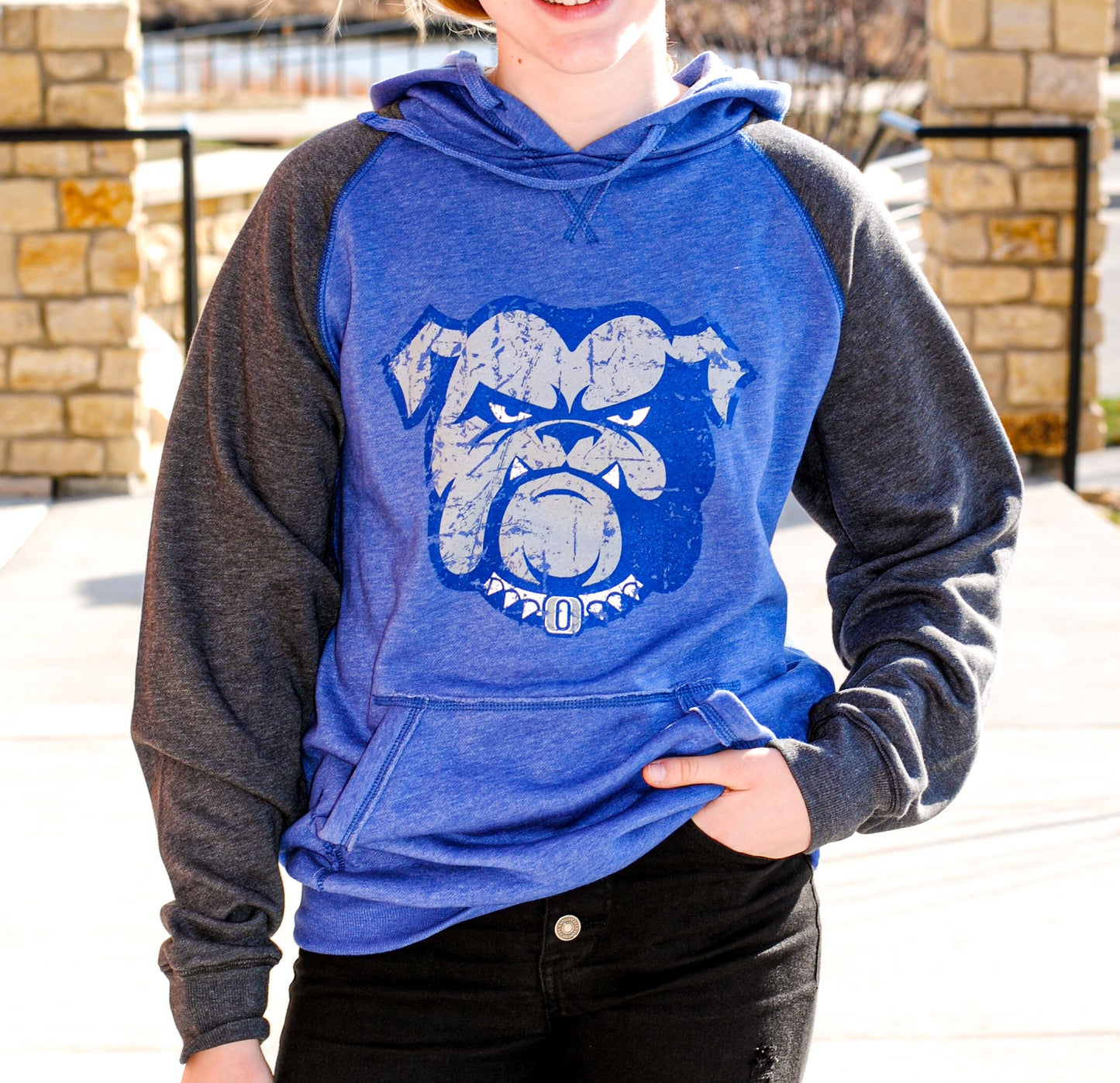 Vintage Bulldog Hoodie - Royal