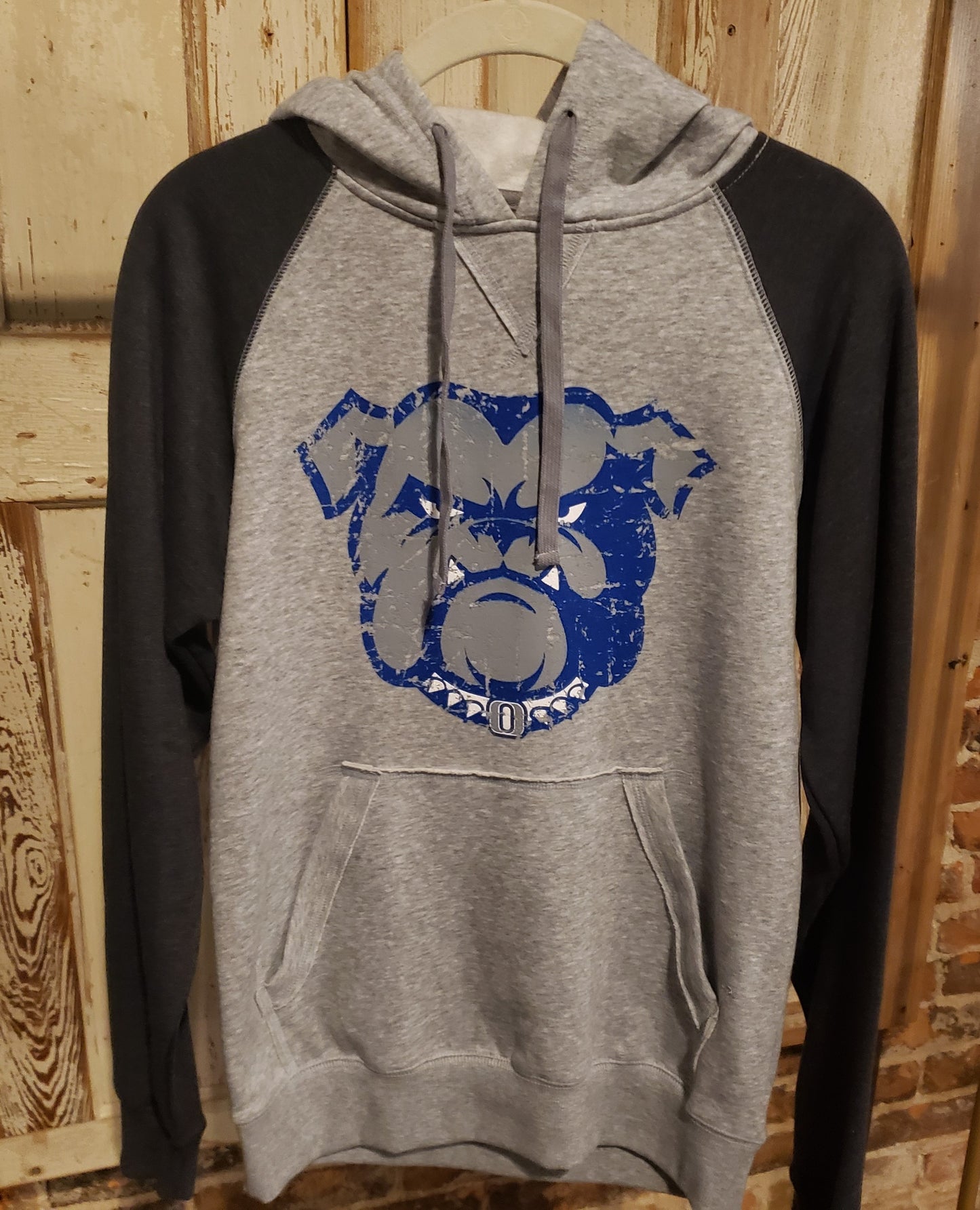 Vintage Bulldog Hoodie - Grey